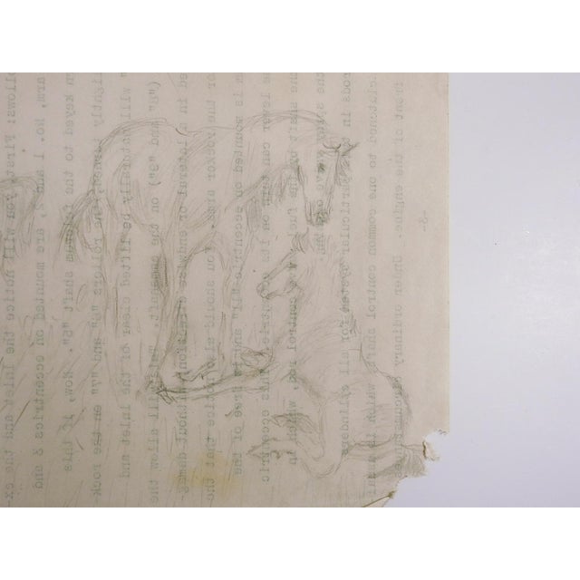Rustic 1940s Outsider Folk Art Horse Herd Drawing For Sale - Image 3 of 5