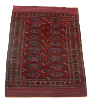 Antique Turkmen Salor Part Silk Rug Geometric Design