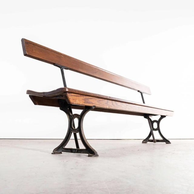 Brown British Model 2339 Station Bench, 1940s For Sale - Image 8 of 11