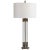 Showcasing A Clean Transitional Look, This Table Lamp Features A Clear Glass Base Accented With Antiqued Brass Plated,...