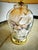 1980s Vintage Coastal Seashell-Filled Glass Table Lamp With Burlap Shade For Sale - Image 5 of 12