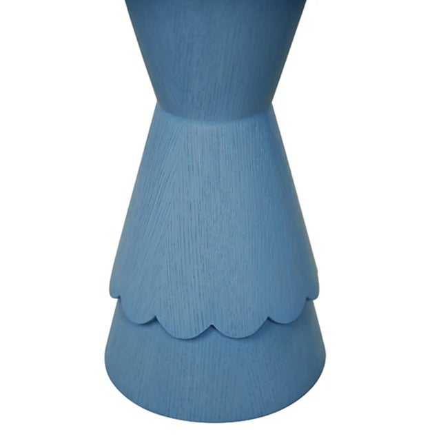 Contemporary Matthew Izzo Home Vivienne Steel Blue Stained Oak Drink Table For Sale - Image 3 of 9