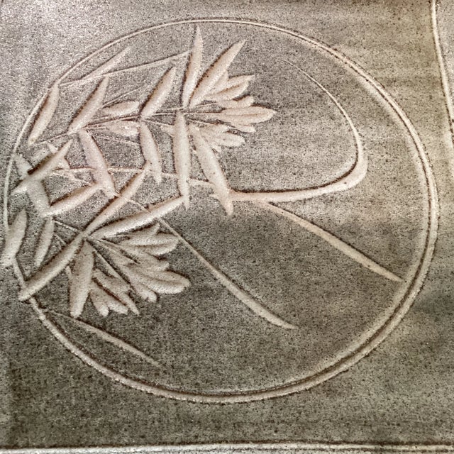 Vintage Nezumi Shino Style Square Stonewere Serving Platter For Sale - Image 12 of 13