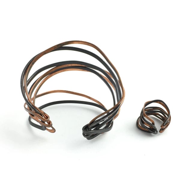 Modern Midzo Multimetal Cuff Bracelet & Ring - 2 Pieces For Sale - Image 3 of 5