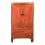 Distressed Coral Pink Orange Color Slim End Table Nightstand Cabinet For Sale
