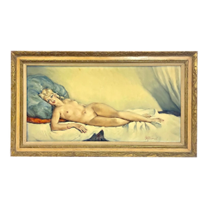 Large Vintag Recumbent Female Nude Painting