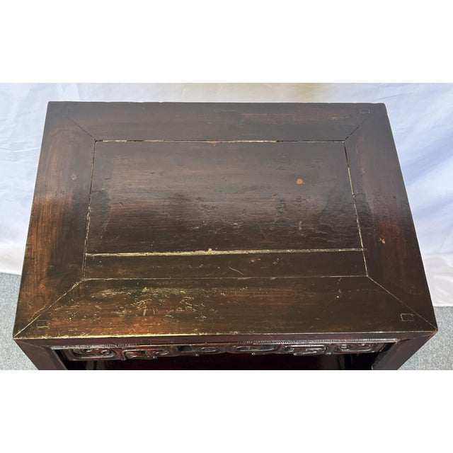 Antique Asian Carved Rosewood Side Table | Chairish