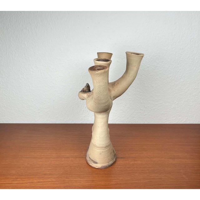 German Studio Pottery Sculptural Candleholder from Hans Fischer, 1980s For Sale - Image 18 of 18