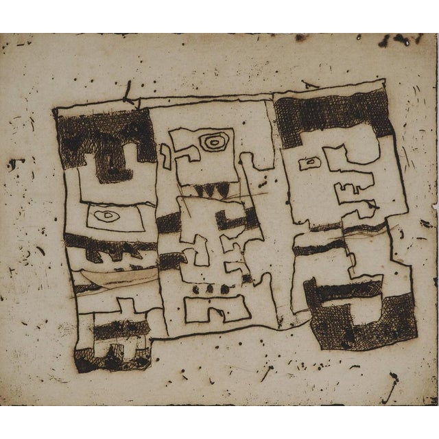 Jacques SOISSON (1928 - 2012) Navigation in can, 1978 Original engraving Signed in pencil Numbered /30 copies On vellum 43...