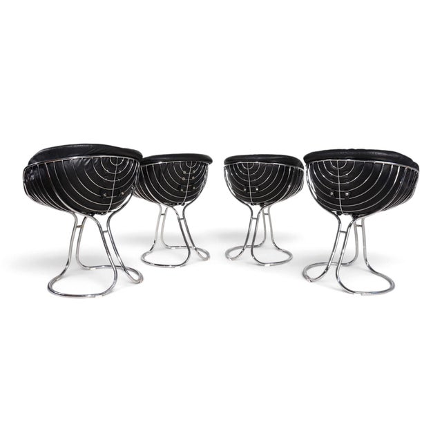 Pan Am Dining Chairs in Chrome and Leather by Gastone Rinaldi for Rima, 1970, Set of 4 For Sale - Image 11 of 18