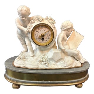 19th Century Sevres Bisque Mantle Clock For Sale