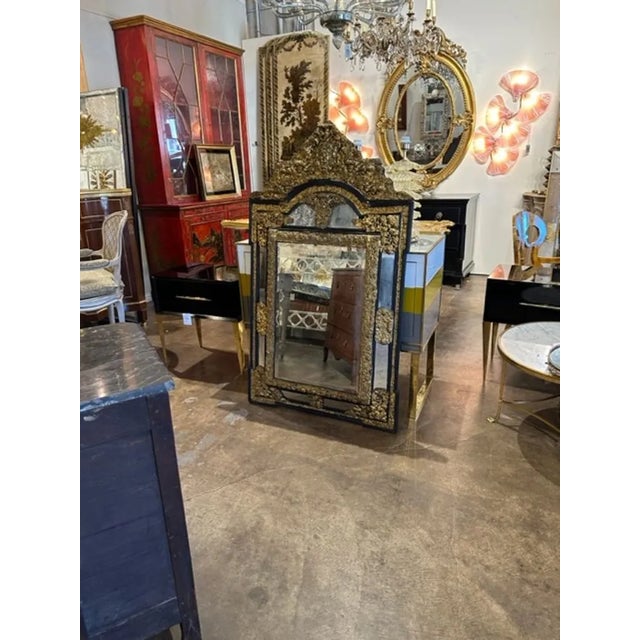 French Napoleon III Cushion Mirror For Sale - Image 9 of 9