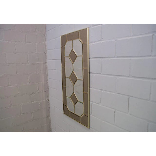 Mid-Century Modern Stained Glass Framed Wall Mirror, 1970s For Sale - Image 3 of 10