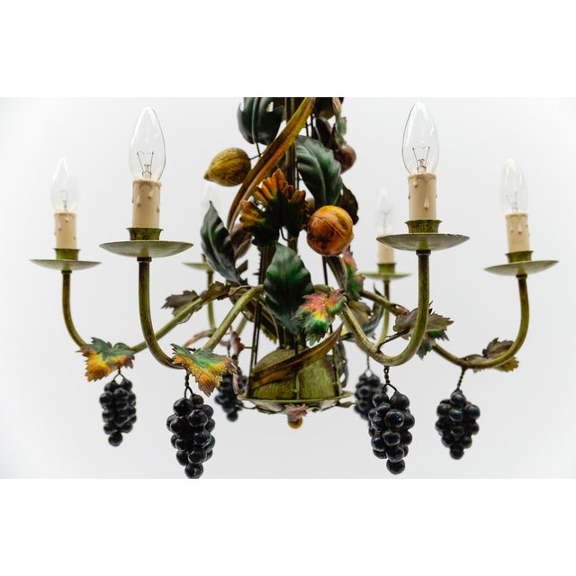 Huge Floral 6-Light Fruit Strand Hanging Lamp by Hans Kögl, Germany, 1970s For Sale - Image 6 of 13