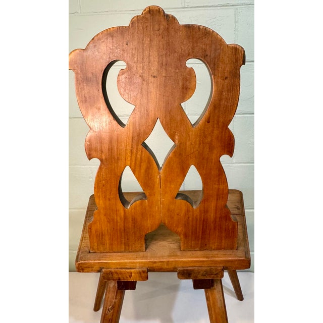 Chestnut 19th Century Provençal Walnut Wood Chair, Reims, France For Sale - Image 8 of 12