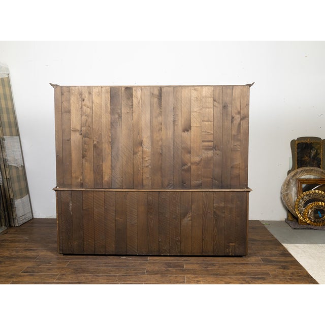 English Midcentury Oak Dresser with Carved Accents, Six Doors and Six Drawers For Sale - Image 9 of 12