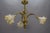 French Art Nouveau Brass and Glass 3-Light Iris-Shaped Chandelier, 1910s For Sale - Image 12 of 18