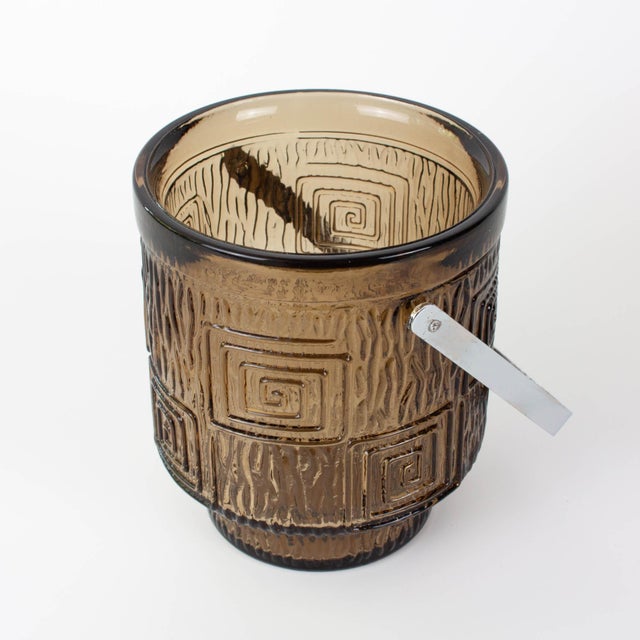 Vintage Portuguese Brown Glass Ice Bucket, 1970s For Sale - Image 6 of 17