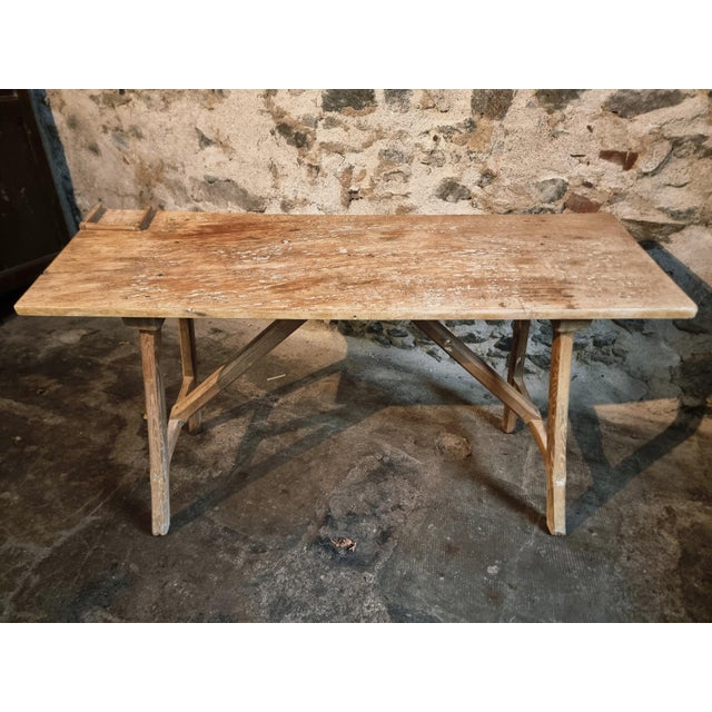 Antique French Wash Table or Desk in Chestnut and Poplar, 1900s For Sale - Image 4 of 17