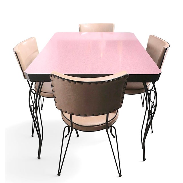 Metal 7 Piece 1950's Mid Century Kitchen Dining Set For Sale - Image 7 of 18