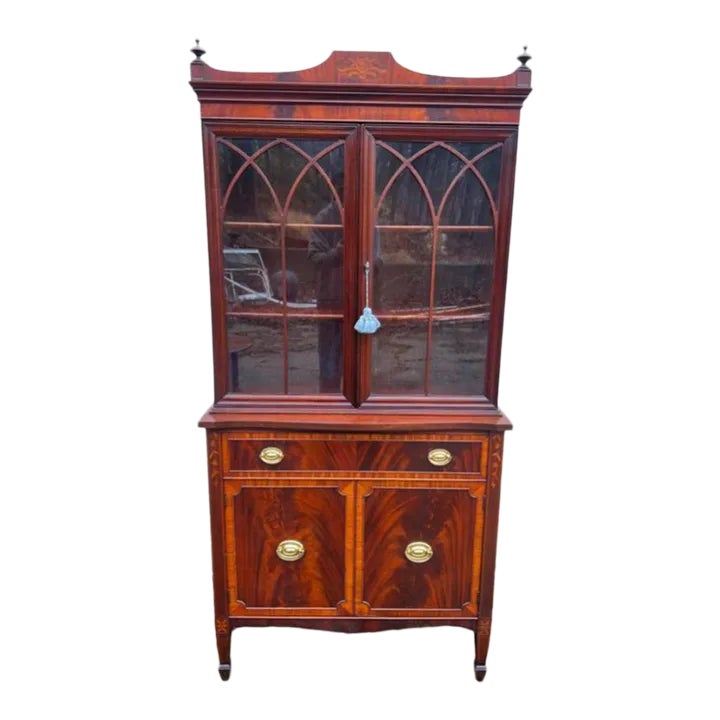 Early 20th Century George III Style Satinwood Inlaid Mahogany Display ...