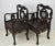 1950s 1950s Vintage Teak Kava Vietnamese Heavily Craved Center Marble Inlay Armchairs - a Pair For Sale - Image 5 of 13