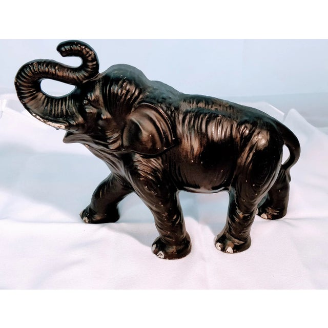 1930s 1930s African Sylvac Black Elephant Figurine XL For Sale - Image 5 of 9