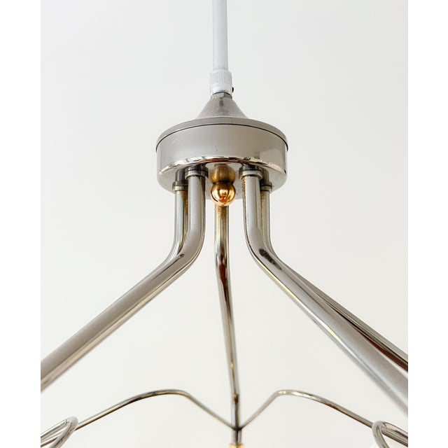 Mid-Century Belgian Chandelier in Brass, Bronze and Glass from Massive, 1980s For Sale - Image 6 of 11