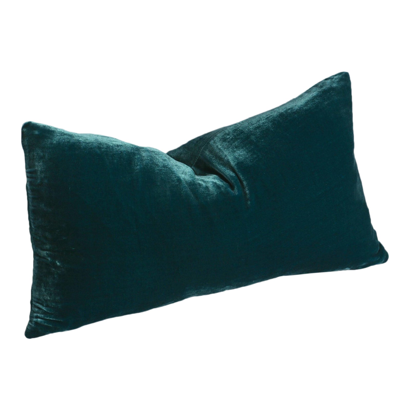 Teal Silk Velvet Lumbar Pillow Cover Chairish