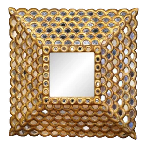 Early 20th Century French Giltwood Sunburst Cushion Mirror With Mirrored Insets