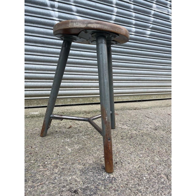 Vintage East German Work Stool, 1950s For Sale - Image 4 of 9