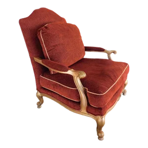 Lillian August French Style Gilt Frame Fauteuil Chair