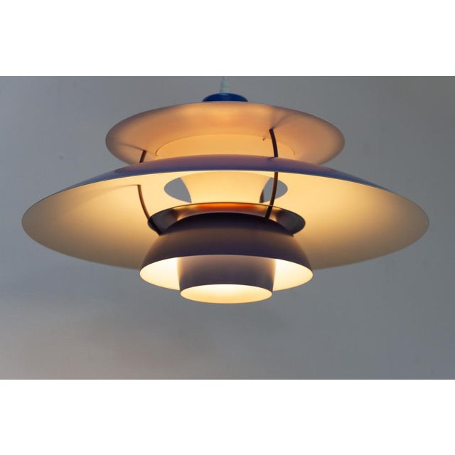 Vintage Danish Blue Ceiling Pendant PH5 by Poul Henningsen for Louis Poulsen, 1960s For Sale - Image 11 of 18