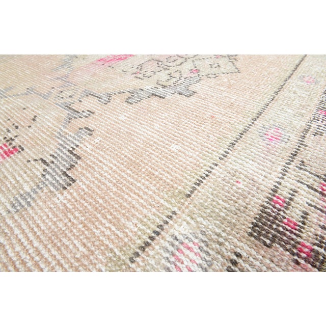1970s Vintage Handmade Wool Cotton Turkish Area Rug For Sale - Image 4 of 11