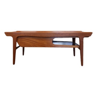 Danish Teak Coffee Table with Storage, 1960s For Sale