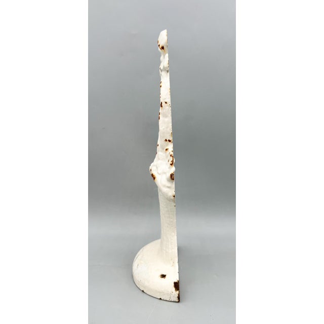 Shabby Chic Vintage White Cast Floral Door Stop With Bow – Cottagecore / French Country / Shabby Chic For Sale - Image 3 of 8