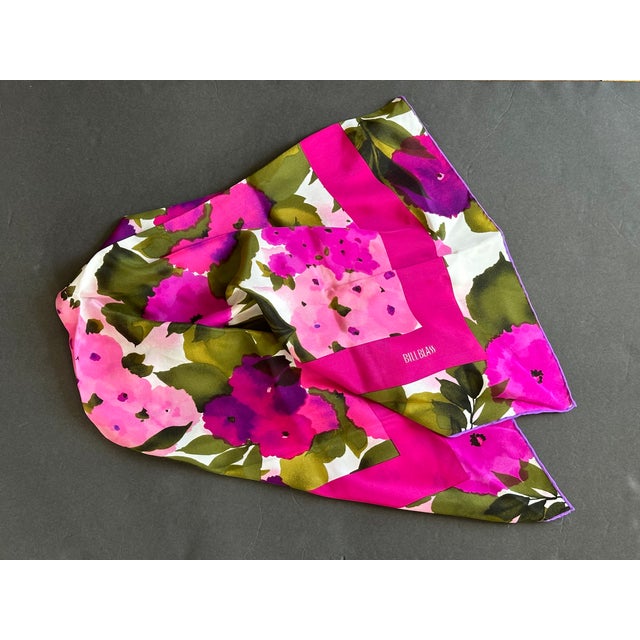 Contemporary Bill Blass Silk Scarf Textile Wall Hanging For Sale - Image 3 of 10