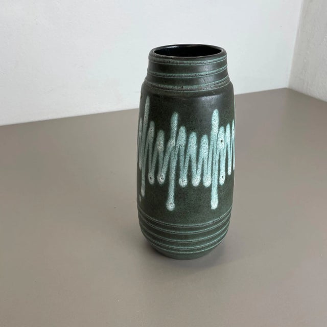 Zig Zag Pottery Fat Lava Vase from Scheurich, Germany, 1970s For Sale - Image 10 of 14