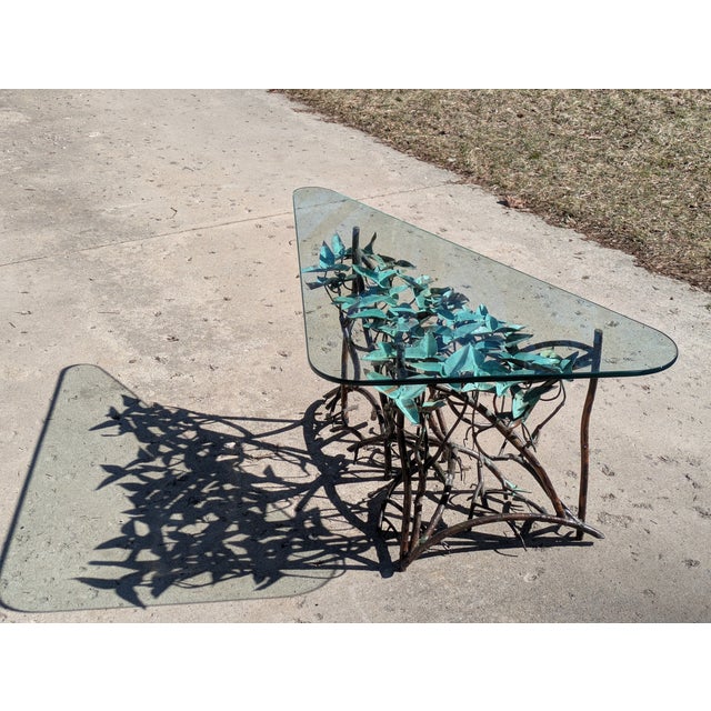 Contemporary Late 20th Century Hand Made Copper Triangle Mangrove Coffee Table Botanical For Sale - Image 3 of 16