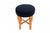 An elegant Polish Art Deco stool from the 1940s. It features a round, cushioned seat and a lightweight, sculpted frame...