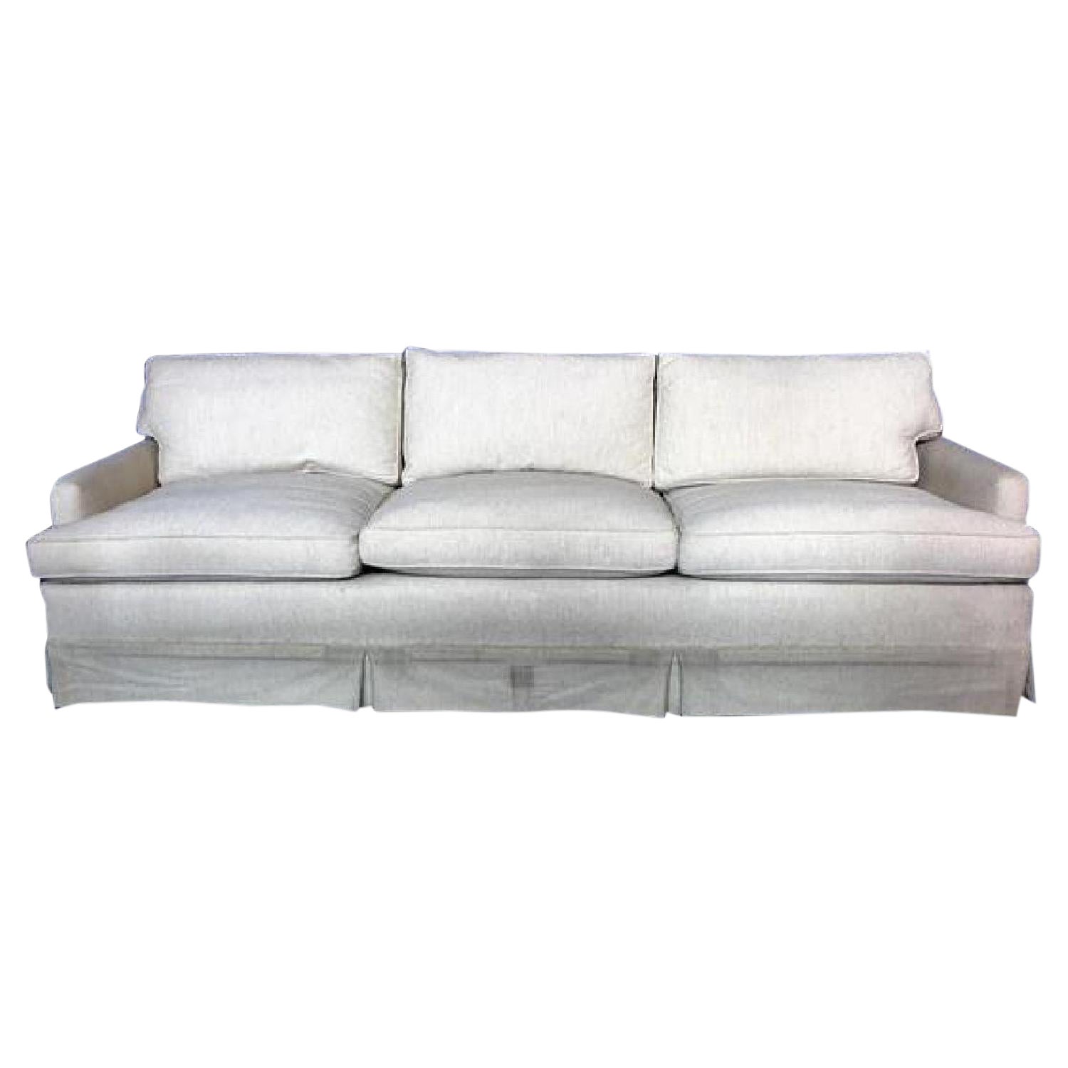 Modern Down Filled Raw Silk Sofa Chairish