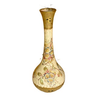 Gorgeous Antique Royal Bonn Large Floral & Gilt Moriage Art Nouveau Vase For Sale