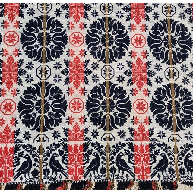 Pennsylvania Dated 1845 Woven Jacquard Coverlet For Sale - Image 12 of 14