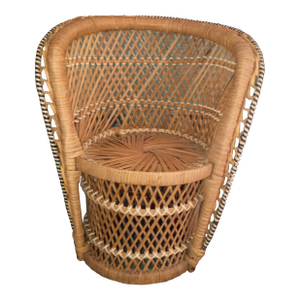 Wicker Peacock Style Doll Chair/Plant Stand
