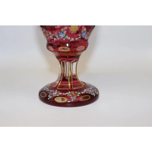 Glass Candy Box in Crystal with Painted Decoration For Sale - Image 7 of 12