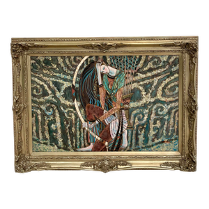 Original Signed Ting Shao Kuang Style Framed Painting of Female Protectress