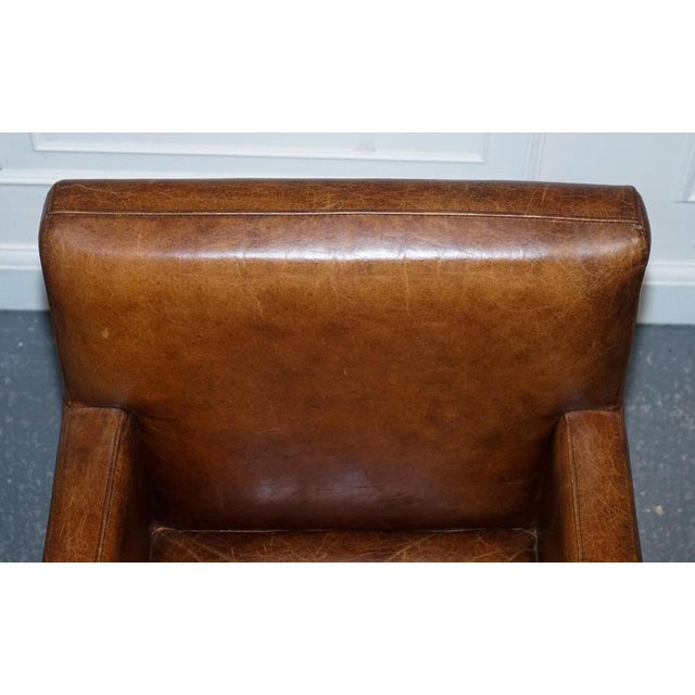 Brown Vintage Brown Leather Aviator Chair For Sale - Image 8 of 18