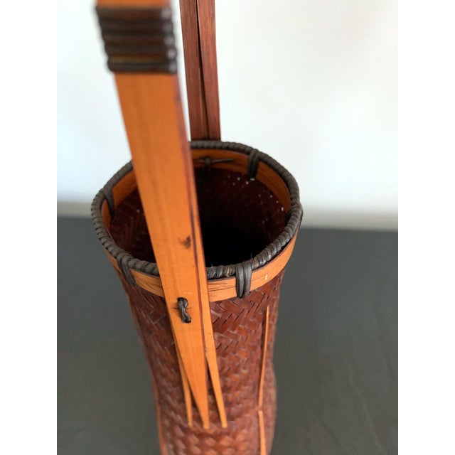 Elegant Japanese Lacquered Ikebana Bamboo Basket For Sale - Image 15 of 15