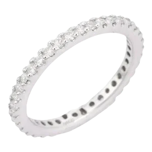 18kt Solid White Gold Stackable Diamond Eternity Engagement Band Size 9.5
