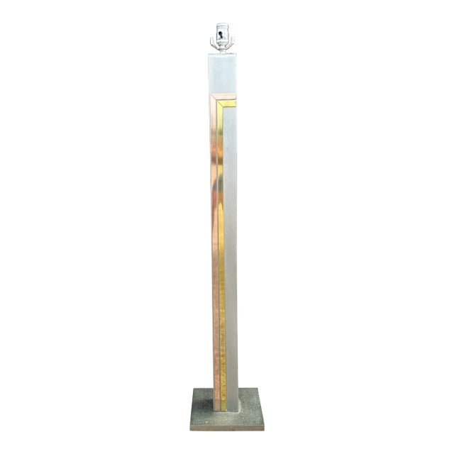Brushed Stainless Steel Floor Lamp by Pierre Cardin for Laurel For Sale